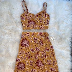Crop top with matching skirt